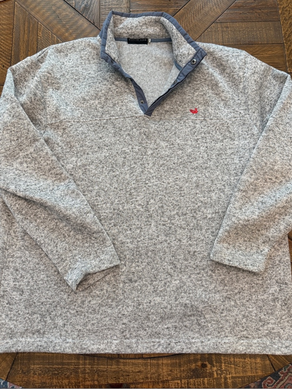 Southern Marsh Men's Heather Gray Quarter-Snap Fieldtec Pullover Sweater